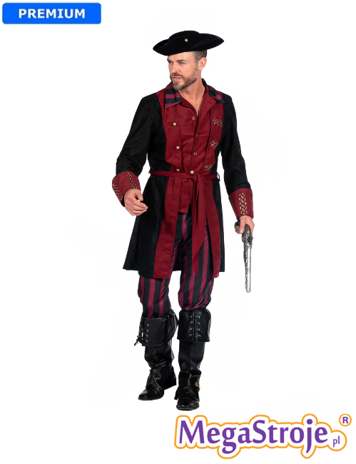 Kostium Kapitan Piratów bordowy