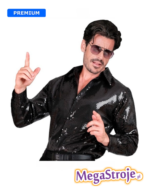 Kostium Koszula Disco cekinowa czarna 